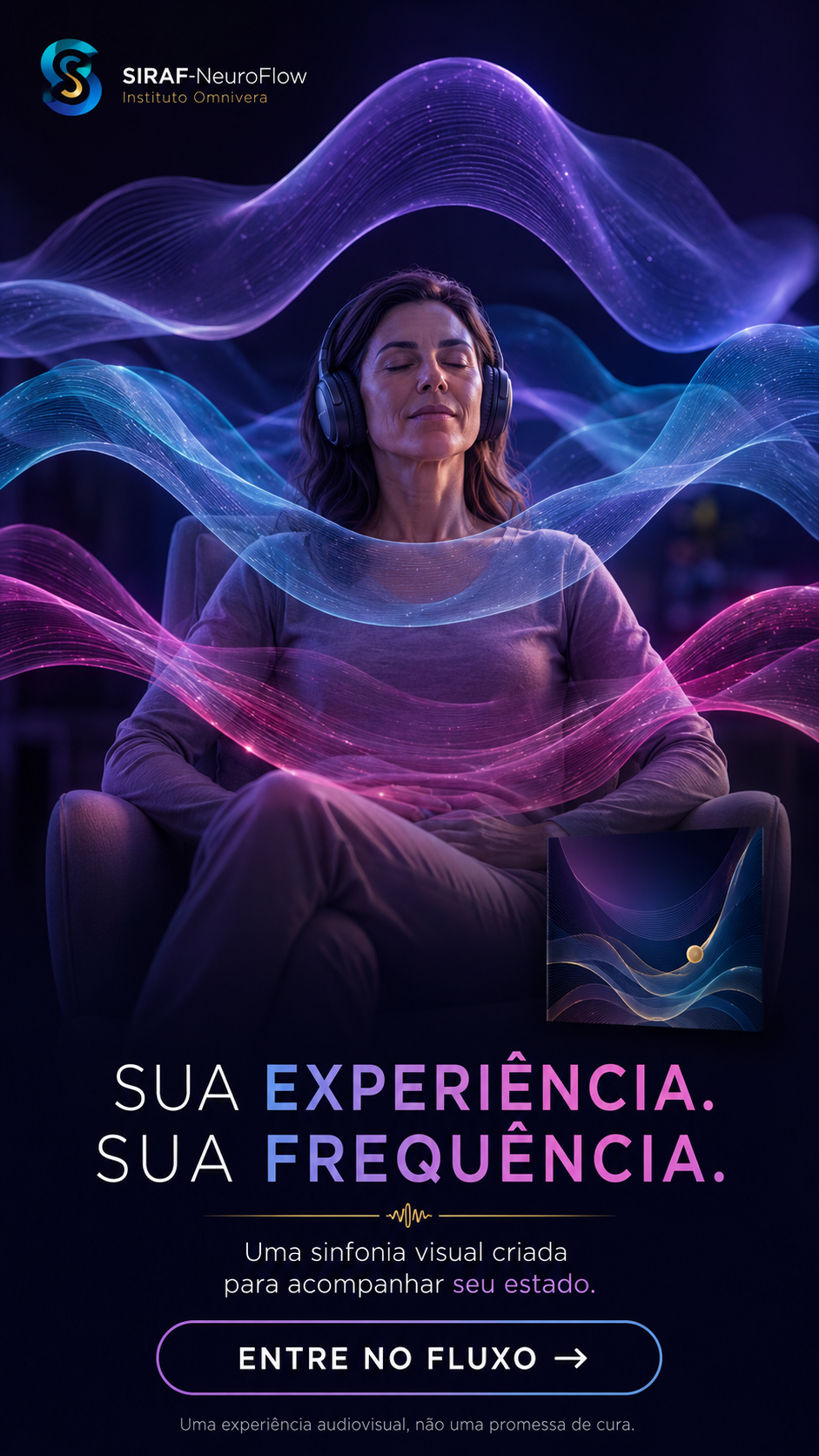 Imagem de orientação sonora — controle do usuário sobre volume e reprodução